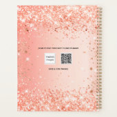 Oranje roos gold glitter name script 2023 planner (Achterkant)