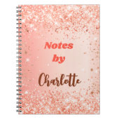 Oranje roos Gold Name Script Notitieboek (Voorkant)