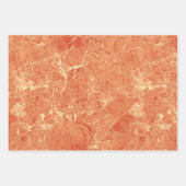 Oranje Roos Gold Red Marble Texture Inpakpapier Vel (Voorkant 2)