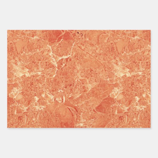 Oranje Roos Gold Red Marble Texture Inpakpapier Vel (Voorkant 2)