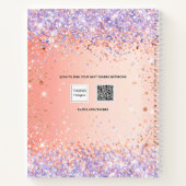 Oranje roos goud paars violet glitter name notitieboek (Achterkant)