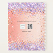 Oranje roos gouden violet paars glitter script 202 planner (Achterkant)