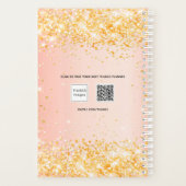 Oranje roos goudglitterscript glam 2023 planner (Achterkant)