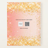 Oranje roos goudglitterscript glam 2023 planner (Achterkant)