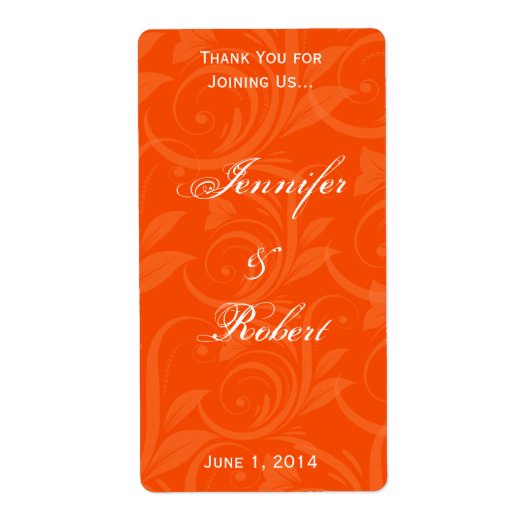 Oranje Roos Grafisch etiket (Voorkant)