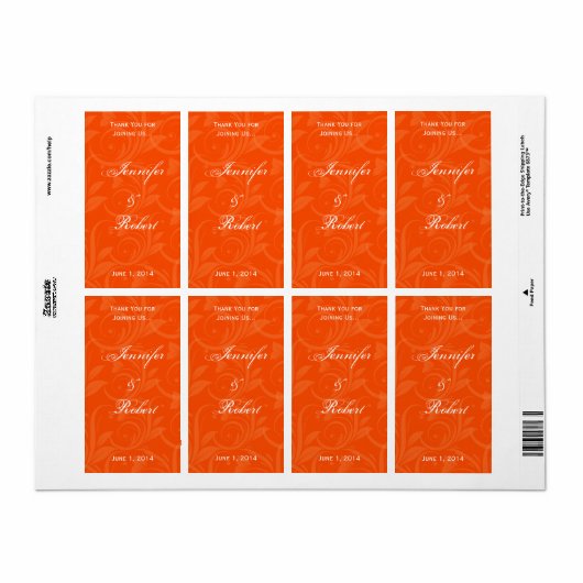 Oranje Roos Grafisch etiket (Full Sheet)