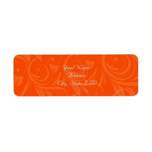 Oranje Roos Graphic Wedding Etiket (Voorkant)