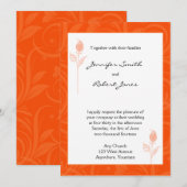 Oranje Roos Graphic Wedding Invitation Kaart (Voorkant / Achterkant)