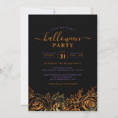 Oranje Roos Halloween Feest Kaart (Voorkant)