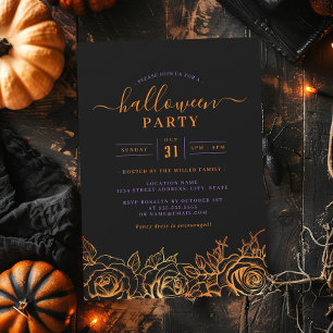 Oranje Roos Halloween Feest  Kaart