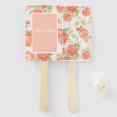 Oranje roos handventilator handwaaier (Voorkant en achterkant)