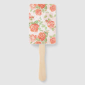 Oranje roos handventilator handwaaier (Achterkant)