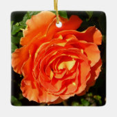Oranje Roos I  Floral Keramisch Ornament (Voorkant)