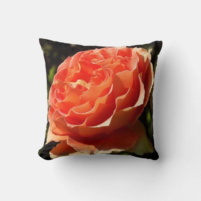 Oranje Roos II Mooie Floral Kussen (Voorkant)