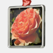 Oranje Roos II Mooie Floral Metalen Ornament (Links)