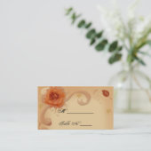 Oranje Roos in de herfst bruiloft plaats kaarten Plaatskaartje (Staand voorkant)
