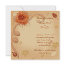 Oranje Roos in de herfst bruiloft uitnodiging