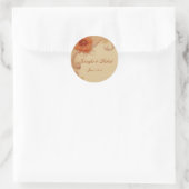 Oranje Roos in de Herfst Envelope Seal Ronde Sticker (Tas)