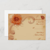 Oranje Roos in de Herfst-responskaart RSVP Kaartje (Voorkant / Achterkant)