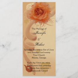 Oranje Roos in het programma voor het voetbalhuwel Programmakaart