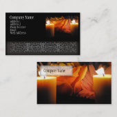 Oranje Roos in kaarslicht Visitekaartje (Voorkant / Achterkant)