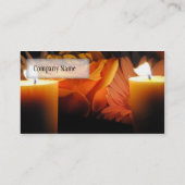 Oranje Roos in kaarslicht Visitekaartje (Achterkant)