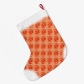 Oranje Roos kerstmis stoppen Gepersonaliseerd stop Grote Kerstsok (Achterkant (Hangend))