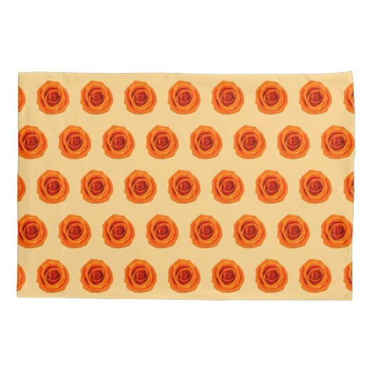 Oranje Roos Kleur ventilator naadloos patroon op Kussensloop (Achterkant)