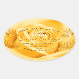 Oranje Roos — Kloerkalm — Logo met blaaskleppen Ovale Sticker