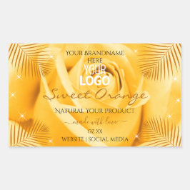 Oranje Roos — Kloerkalm — Logo met blaaskleppen Rechthoekige Sticker