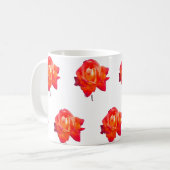Oranje roos koffiemok (Voorkant links)