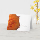 Oranje Roos "Love You" Blank Wenskaart Kaart (Gele Bloem)