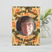 Oranje Roos Loving Memory Foto Memorial Kaart (Staand voorkant)