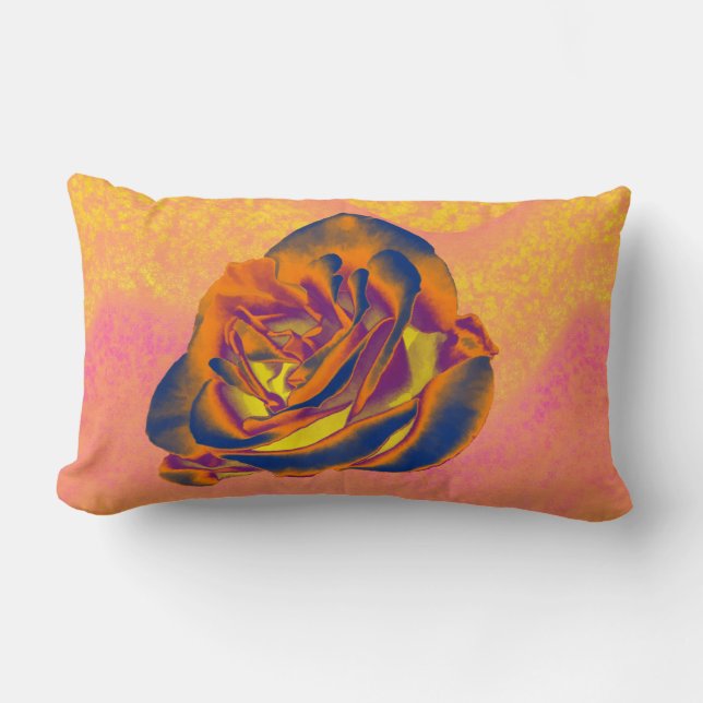 Oranje Roos Lumbar Pillow Kussen (Voorkant)
