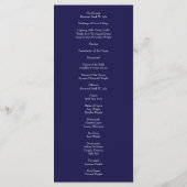 Oranje Roos marineblauw bruiloft Menu (Achterkant)