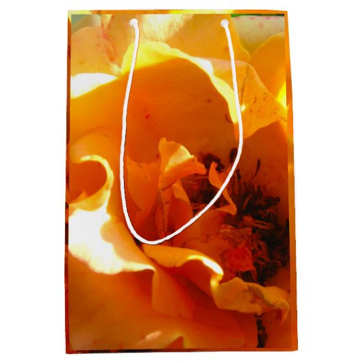 Oranje Roos Medium Cadeauzakje (Voorkant)