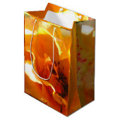 Oranje Roos Medium Cadeauzakje (Voorkant Gekanteld)