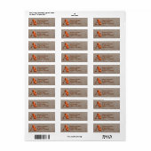 Oranje Roos Monogram Eerste Letter A Adres Etiket (Full Sheet)