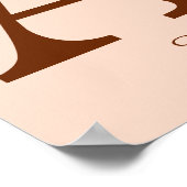 Oranje Roos Monogram Eerste Letter A Persoonlijk Poster (Hoek)