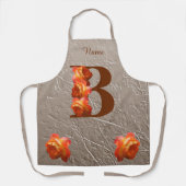 Oranje Roos Monogram Eerste Letter B Gepersonalise Schort (Voorkant)