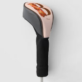 Oranje Roos Monogram Eerste Letter B Persoonlijk Golfheadcover (Schuin)