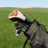 Oranje Roos Monogram Eerste Letter B Persoonlijk Golfheadcover (Insitu)