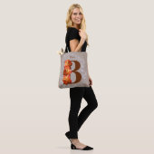 Oranje Roos Monogram Eerste Letter B Persoonlijk Tote Bag (Op model)