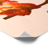 Oranje Roos Monogram Eerste Letter D Gepersonalise Poster (Hoek)