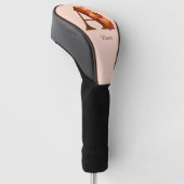 Oranje Roos Monogram Initiaal A Gepersonaliseerd Golfheadcover (Schuin)