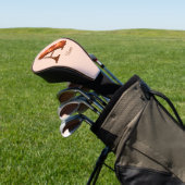 Oranje Roos Monogram Initiaal A Gepersonaliseerd Golfheadcover (Insitu)