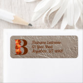 Oranje Roos Monogram Initiaal B Adres  Etiket (Insitu)