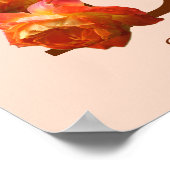 Oranje Roos Monogram Initiaal B Jouw naam Poster (Hoek)