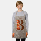 Oranje Roos Monogram Initiaal B Jouw naam Schort (Gedragen)