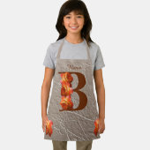 Oranje Roos Monogram Initiaal B Jouw naam Schort (Insitu)